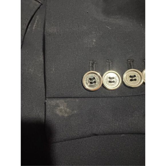 Burberry London Bromwell blue blazer jacket wool blend silver button 8 - Picture 10 of 16